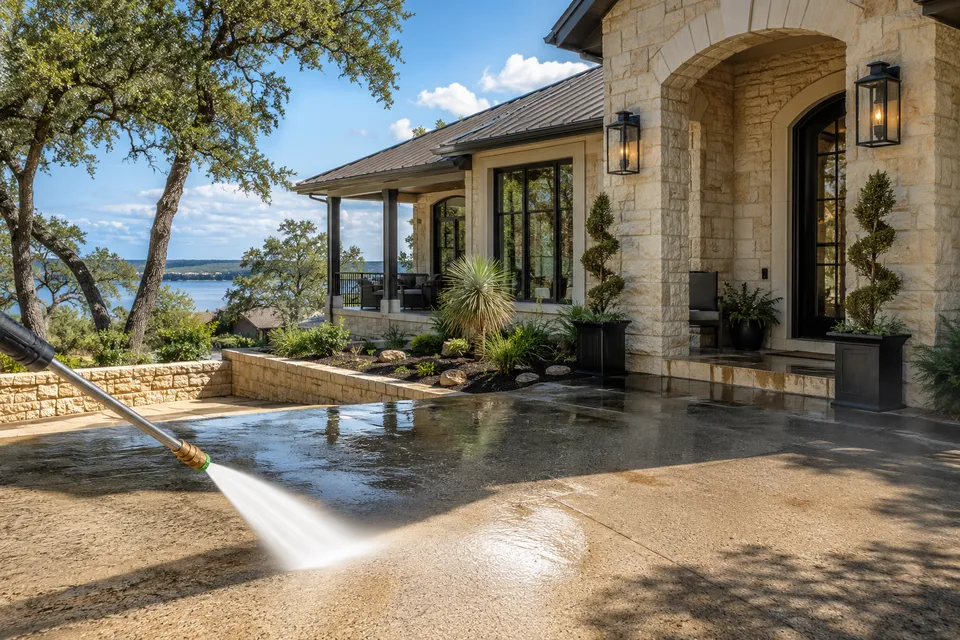 Clean lake-area exterior surface at a Canyon Lake property
